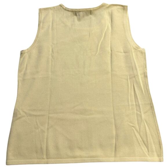 VTG Modern Soul Sleeveless Knit Top Shirt Butter Yellow Womens Sz Medium Cotton - Picture 5 of 6